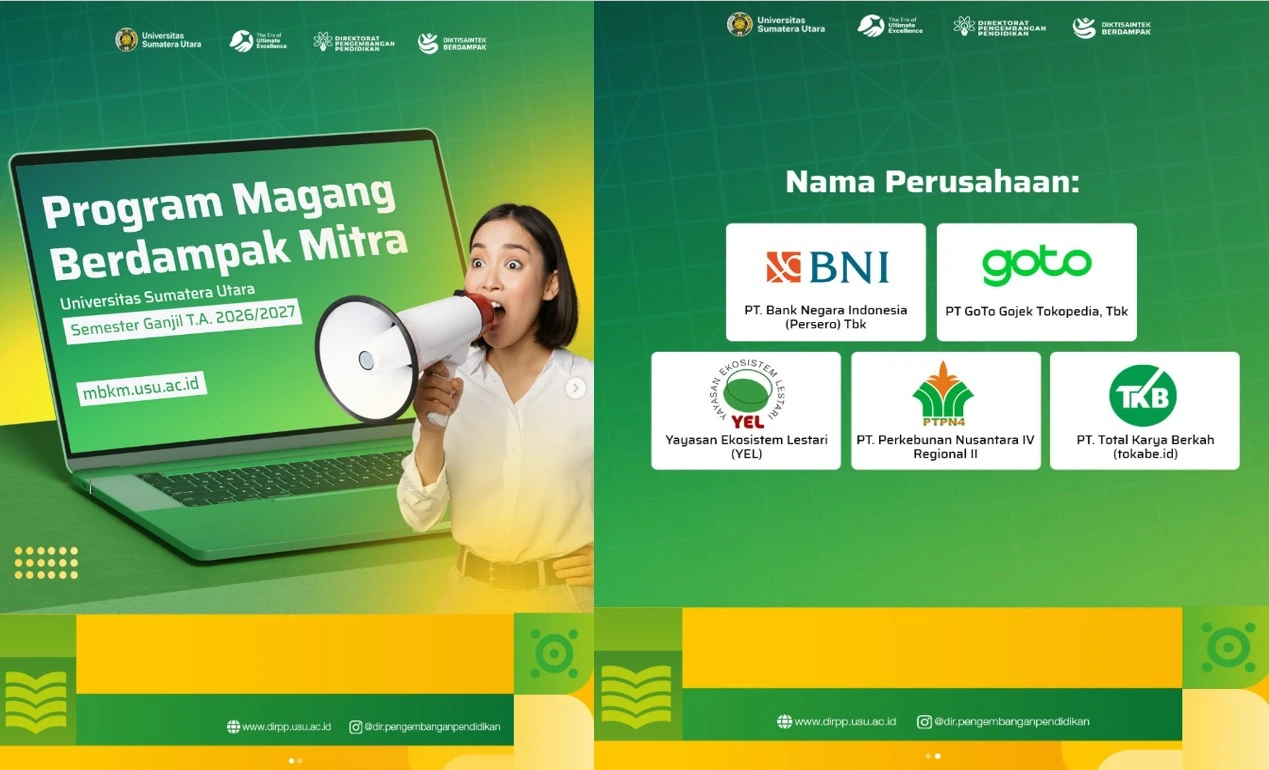 Program Magang Berdampak Mitra Universitas Sumatera Utara Semester Ganjil T.A. 2026/2027